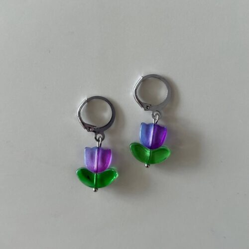 Purple Tulip Earrings