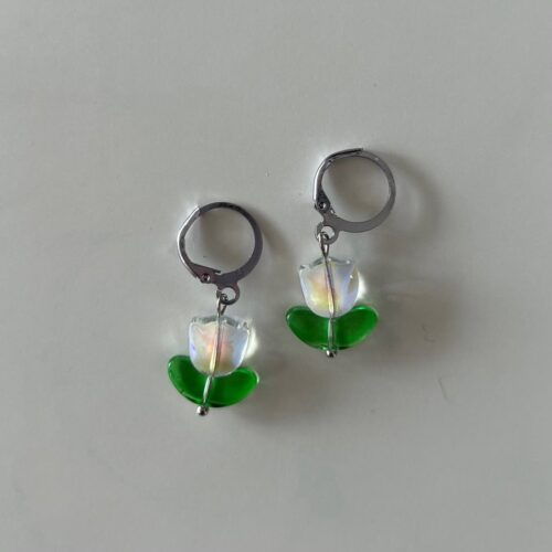 White Tulip Earrings