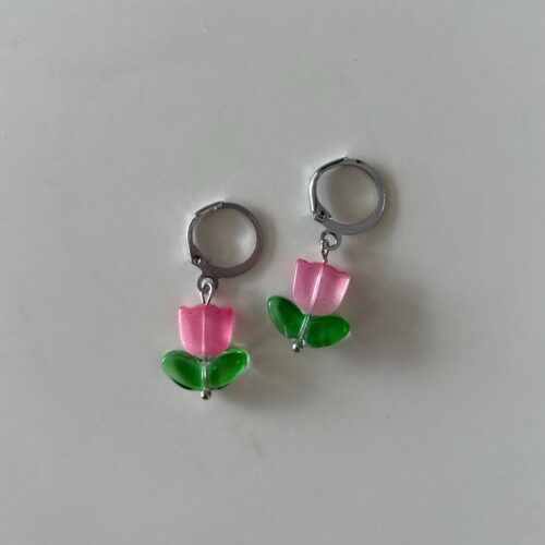 Pink Tulip Earrings