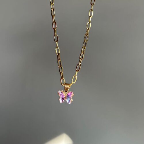 Butterfly Necklace - Purple