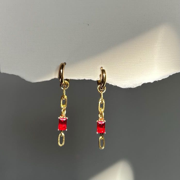 Bella Earrings - Red