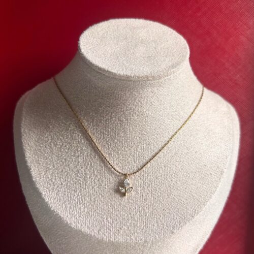 White Tulip Necklace with Earrings